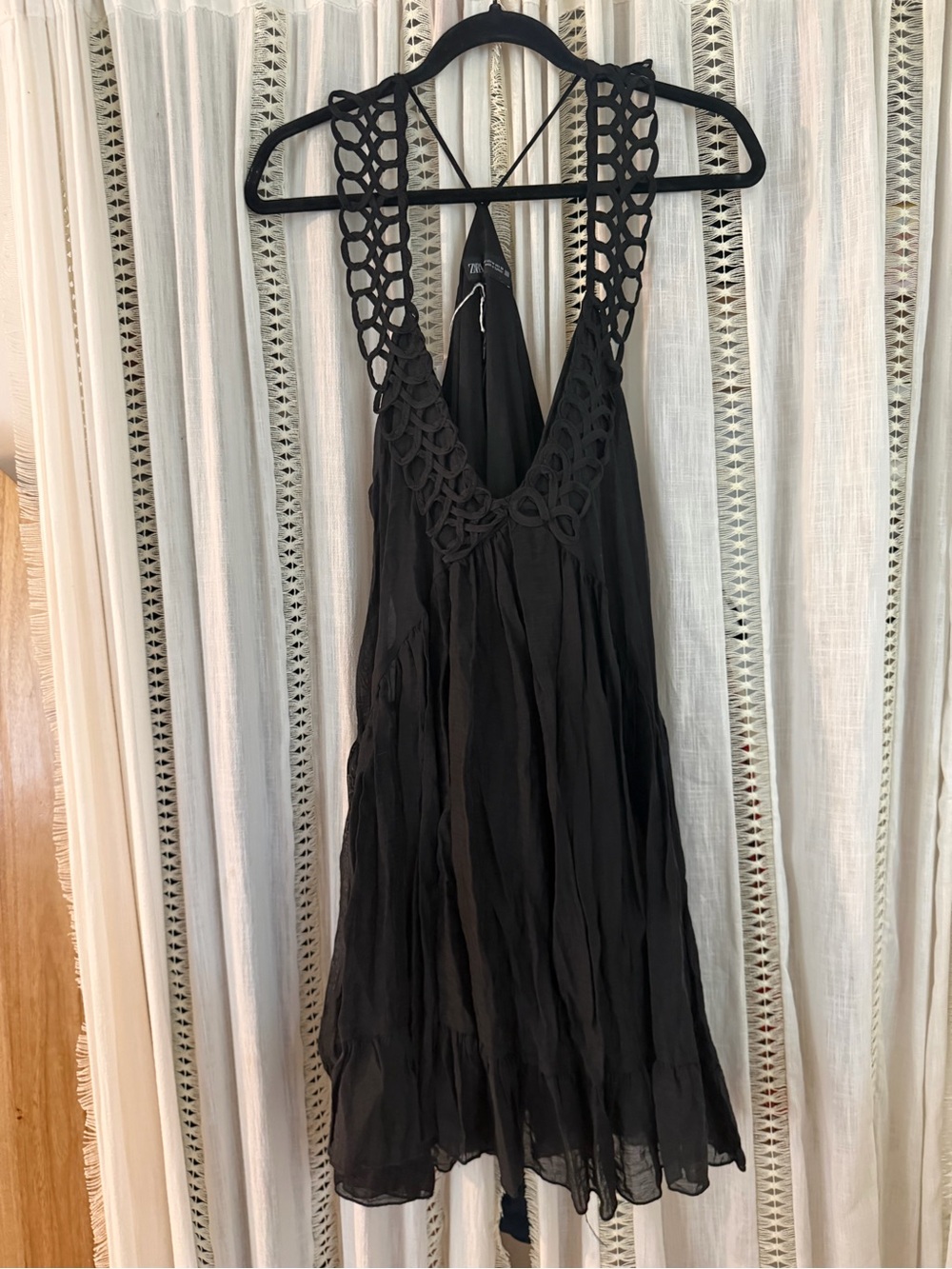 Black Women’s Dress - Stylish Crochet Straps